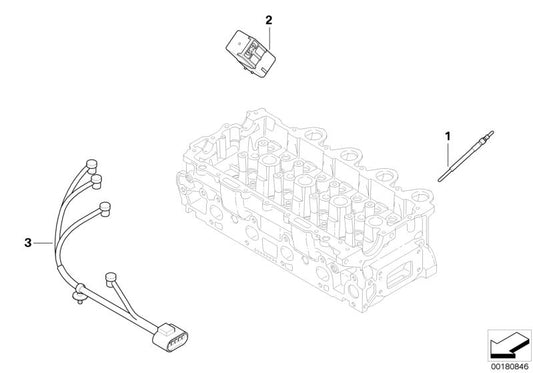 Bujía de precalentamiento OEM 12237806041 para MINI R55, R56 (Cooper, One) con motor diésel. Compatible con versiones manuales y automáticas. Original MINI.