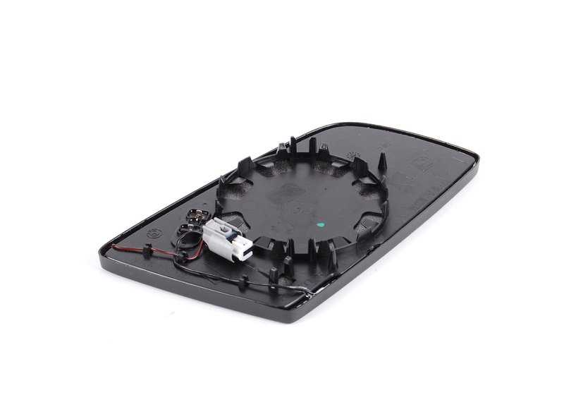 Flat left heated mirror glass for BMW E60, E61, E63, E64 (OEM 51167116747). Original BMW.
