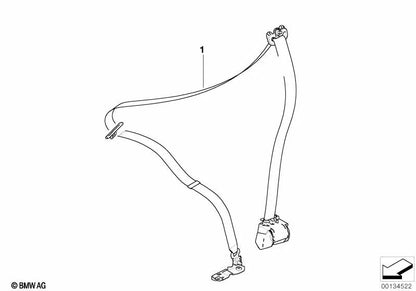 Cinturón de seguridad delantero izquierdo con limitador de fuerza para BMW Serie 3 E90N, E91N (OEM 72117226649). Original BMW.