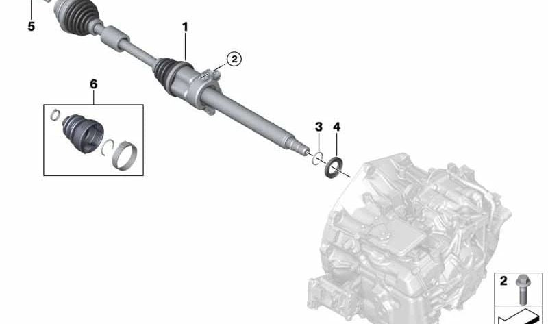 Anneau de sécurité pour BMW F40, F52, F44, F45, F46, F48, F39 et Mini F54, F55, F56, F57, F60, R55, R56, R57, R58, R59 (OEM 31606779990). BMW d'origine