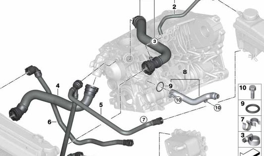 Tubo de retorno OEM 11537800583 para BMW E81, E82, E87, E88, E90, E91, E92, E93, E60, E61, E83, E84. Compatible con motores diésel N47. Original BMW.