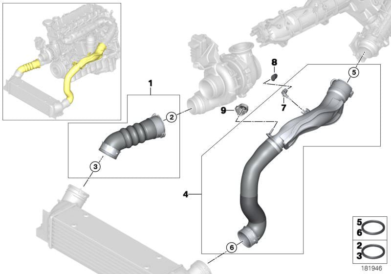 Soporte de admisión OEM 11617805403 para BMW E90, E91, E92, E93, F07, F10, F11, F01, F02, E70, E71. Original BMW.