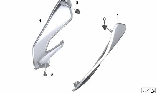 Paramento derecho OEM 46638549798 para motos BMW F800R K73 (2013-2019). Original BMW Motorrad.