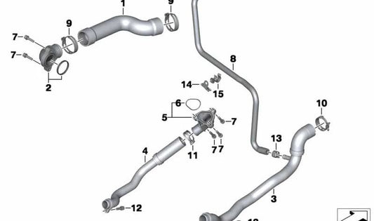 Junta de escape OEM 11537726870 para motos BMW K1600GT, K1600GTL, K1600Bagger. Original BMW Motorrad.