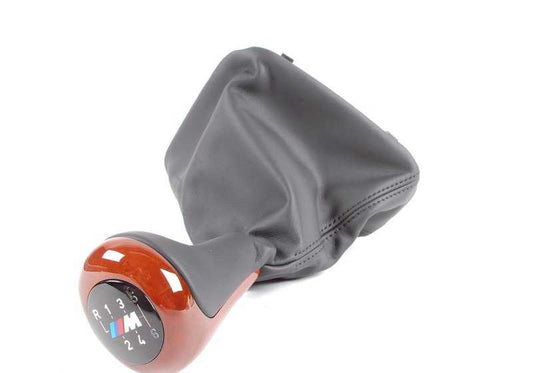 Funda de cuero con iluminación para palanca de cambios OEM 25112229055 para BMW E39. Original BMW.