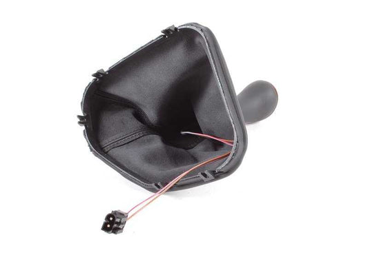 Funda de cuero con iluminación para palanca de cambios OEM 25112229055 para BMW E39. Original BMW.