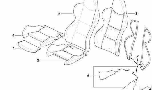 Funda respaldo de cuero OEM 52107906613 color caramelo para BMW Z4 E85, E86. Repuesto original BMW.