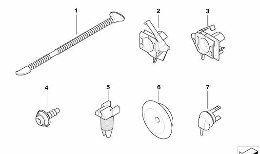 Pasacables OEM 61136941432 for BMW E64 (6 Cabrio Series). Original BMW piece.