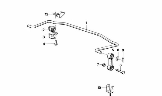 OEM rear stabilizer bar 33551133923 for BMW E30. Original BMW.