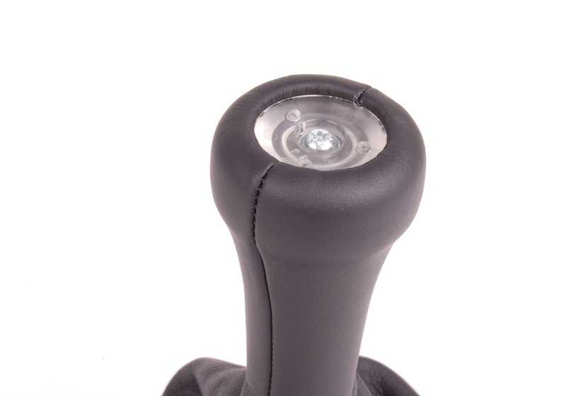 Leather change knob with 5 -speed Embelector OEM 25112225873 for BMW E30. Original BMW.