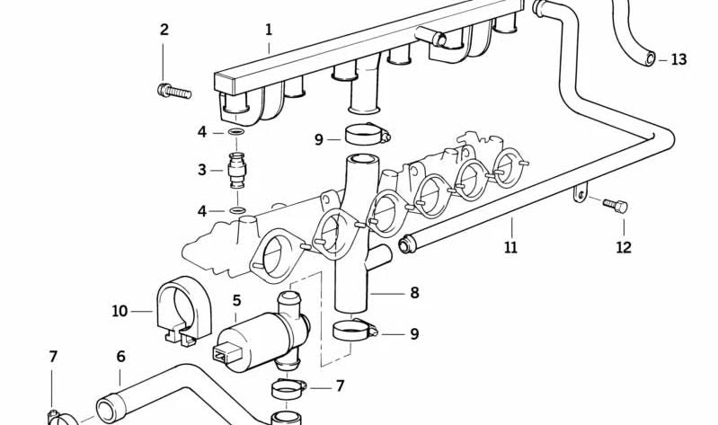Manguera OEM 13901403010 para BMW E36. Compatible con todos los modelos de la serie E36. Original BMW.