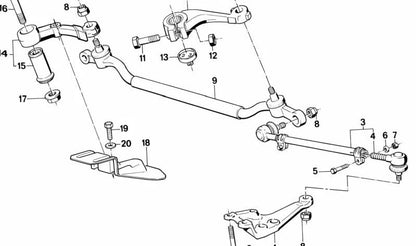 Barra de dirección central OEM 32211138866 para BMW E31. Original BMW.