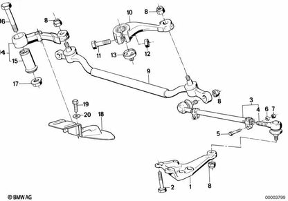 Barra de acoplamiento central OEM 32211138860 para BMW Serie 7 E32 (730i, 730iL, 750i, 750iL) y más. Original BMW.