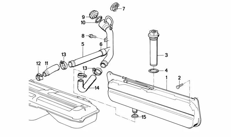 Junta de goma del depósito de combustible OEM 16111177659 para BMW E30. Pieza original BMW.