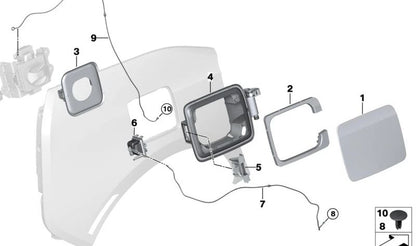 Tapa de carga OEM 51177335772 para BMW i3 (I01, I01N). Original BMW.