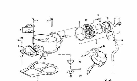 Junta tórica OEM 13111252698 para BMW E21, E12, 114. Compatible con motores M10 y sistemas de arranque y carburador. Original BMW.