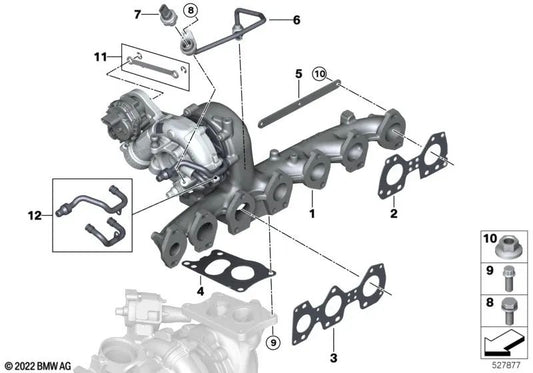 Exhaust Pressure Pipe For BMW G20, G21, G22, G23, G30N, G31N, G32N, G11N, G12N, G14, G15, G16, G01, G01N, G02, G02N, G05, G06, G07 (OEM 13628599054) Original BMW.