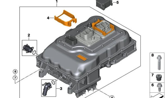 Unidad electrónica EME OEM 12365A6FF18 para BMW i3 e i3s (94Ah y 120Ah) I01. Compatible con modelos desde 01/07/2016 hasta 30/06/2022. Electrónica original BMW para el motor eléctrico.