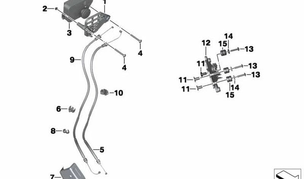 Unidad reguladora de válvula de escape OEM 18307718135 para motos BMW HP4, S 1000 RR. Original BMW Motorrad.