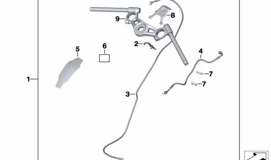 Tuyau d'embrayage OEM 32728563470 pour BMW Motorrad R Ninenet (RK21, RK22, RK32). Compatible avec les modèles R ninenet, R NNET Pure et R Nine Racer. BMW original Motorrad.