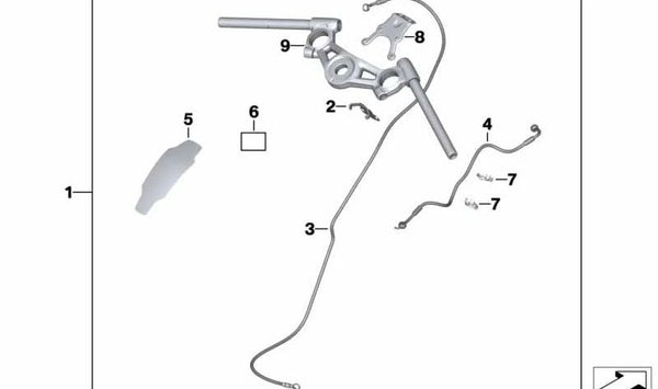Latiguillo de embrague OEM 32728563470 para BMW Motorrad R nineT (RK21, RK22, RK32). Compatible con modelos R nineT, R nineT Pure y R nineT Racer. Original BMW Motorrad.
