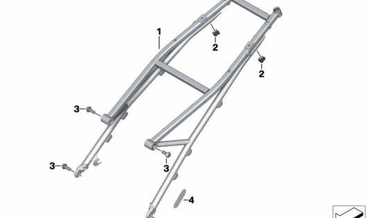 Cuadro trasero negro OEM 46518524784 para motos BMW R 1200 R, R 1200 RS (09/2014 - 07/2018). Original BMW Motorrad.