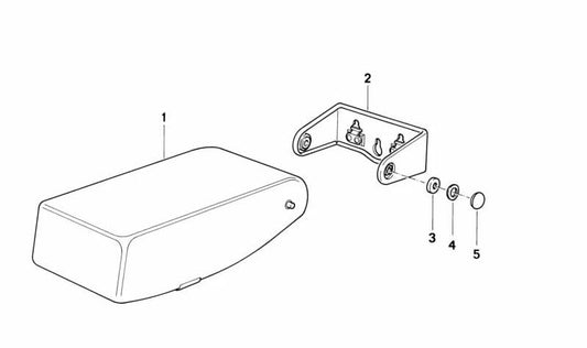 Soporte de reposabrazos trasero OEM 52208107339 para BMW E34 {518i, 520i}. Original BMW.