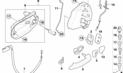 Front door lock pin for BMW E83, E83N (OEM 51203402592). Original BMW