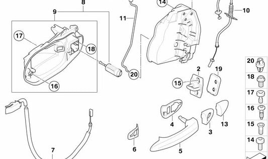 Actuating rod for BMW E83N (OEM 51223449107). Original BMW