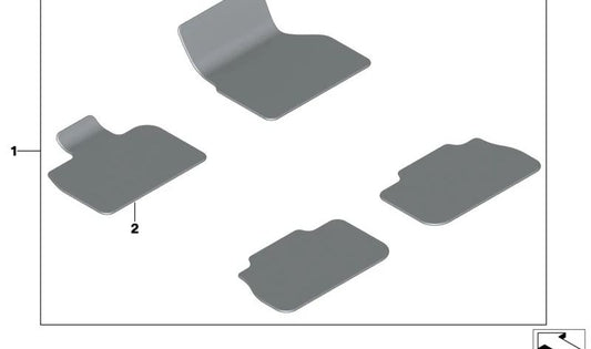 Alfombrillas interiores anthrazit OEM 51475A29270 para BMW iX I20 (M60, xDrive 40, xDrive 50) modelos 2021–2025. Juego completo. Original BMW.