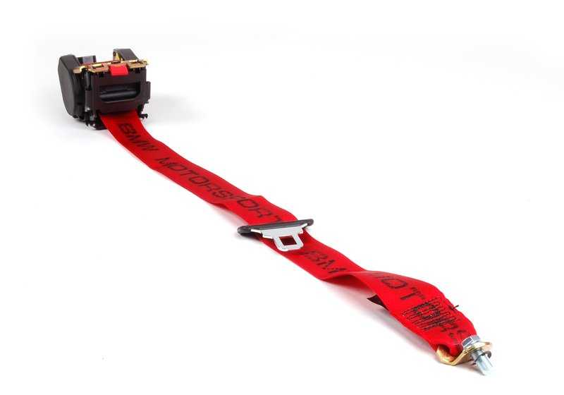 Roter Sicherheitsgürtel "BMW Motorsport" OEM 72112257467 für BMW E36 {316i (alle angegebenen Modelle und Übertragungen)}. Original BMW.