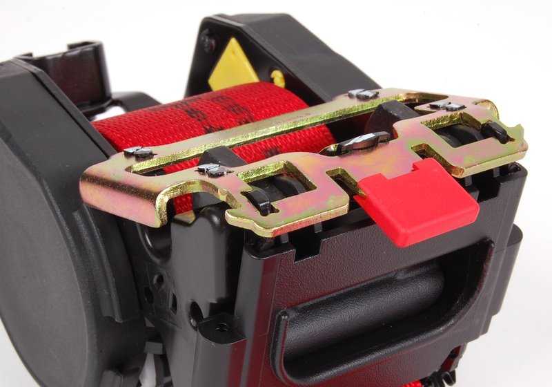 Roter Sicherheitsgürtel "BMW Motorsport" OEM 72112257467 für BMW E36 {316i (alle angegebenen Modelle und Übertragungen)}. Original BMW.