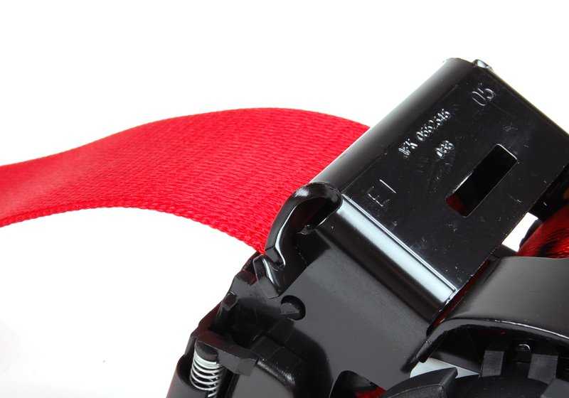 Roter Sicherheitsgürtel "BMW Motorsport" OEM 72112257467 für BMW E36 {316i (alle angegebenen Modelle und Übertragungen)}. Original BMW.