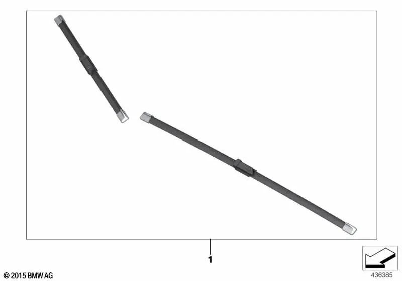 Windscreen Wiper Set for BMW F10, F11 (OEM 61612163750). Original BMW