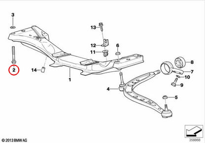 Tornillo OEM 31101141214 para BMW E36 (Serie 3). Original BMW.