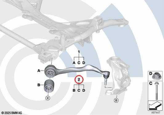 Silentblock hydraulic (support) OEM 31102467058 for BMW F20, F21, F22, F23, F30, F31, F32, F33, F34, F36. Original BMW spare. Ideal to repair vibrations and noise in the front suspension.