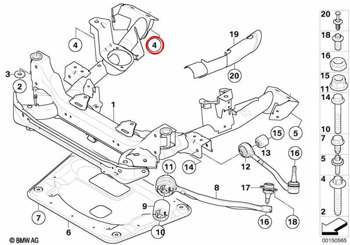Tornillo de brida OEM 31103450537 para BMW E83. Original BMW.