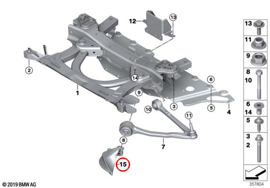 Izquierdo Suspension Arm OEM 31106864661 für BMW i3 (I01). Original BMW.