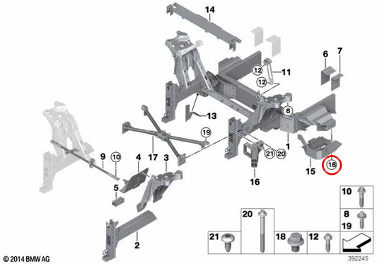 Vite esagonale OEM 31106866553 per BMW I3 I01. BMW originale.