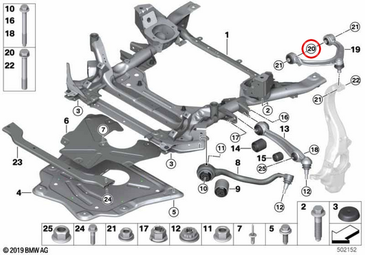ASA ASA 31106881432 VIS ASA pour BMW G05, G18, F95, F16, G06, F86, F96, G07, G09. BMW d'origine.