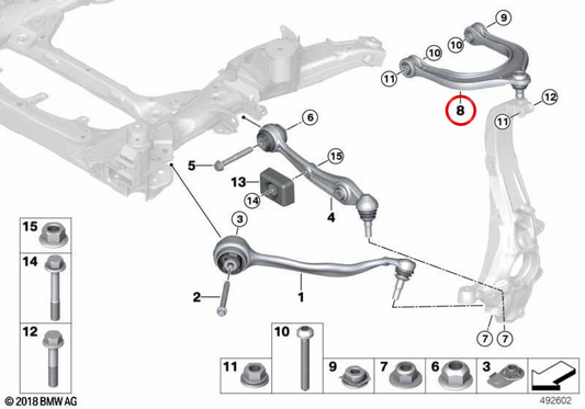 ARTS SUSPENSIONS SUPENCE OEM 31106883836 pour BMW G05, G18, G06, G07, I20. BMW d'origine.