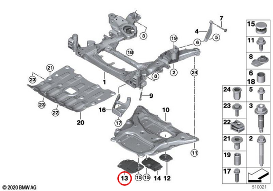 Aislamiento acústico delantero OEM 31116876770 para BMW X5 G05/G05 LCI, X6 G06/G06 LCI y X7 G07/G07 LCI. Original BMW