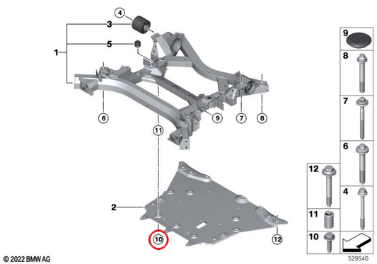 Vite combinata 10x45 OEM 31116899302 per BMW G60, G61, G68, G90, G70, I20. BMW originale.