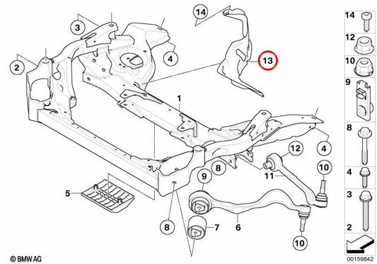 Thermal Protector OEM 31146774592 pour BMW E82, E88, E90, E91, E92, E93. BMW d'origine.