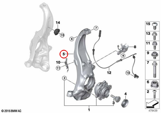 Mangueta derecha OEM 31206884380 para BMW G32, G11, G12, G16. Original BMW.