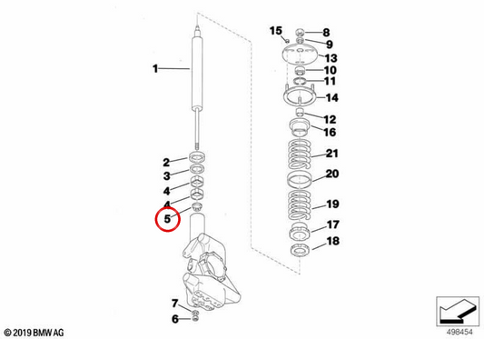 Inserção roscada OEM 31212222898 para BMW E36, Z3. BMW genuíno.