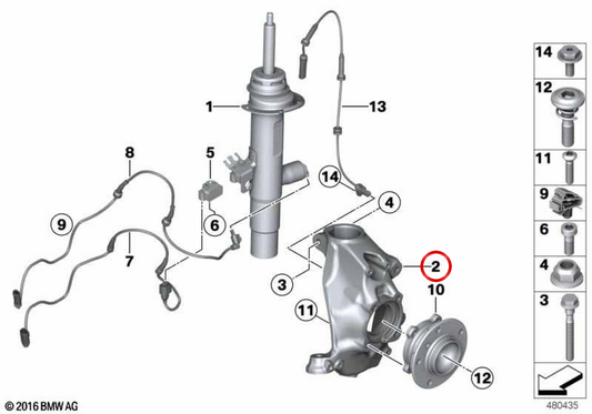 Rechts vorderer Schlauch OEM 31216798262 für BMW F34 und F36. Original BMW.