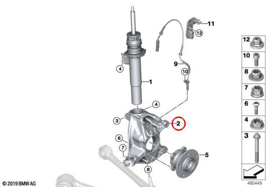 Radunterstützung mit der rechten Drop -Korrektur OEM 31216859114 für BMW i3 (I01). Original BMW.