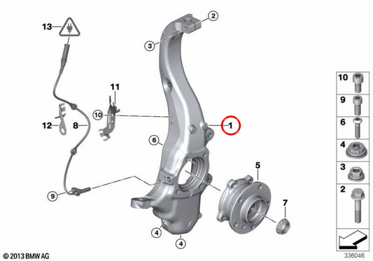 Supporto girevole destro OEM 31216869870 per BMW X5 E70, F15, X5 M F85, X6 E71, F16, X6 M F86… e altri. Originale BMW