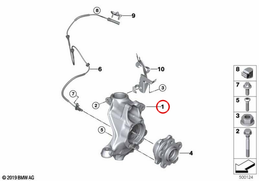 Tuyau avant gauche avec correction de l'automne OEM 31216877143 pour BMW G20, G20N, G21, G21N, G28, G28N, G22, G22N, G23, G23N. BMW d'origine.